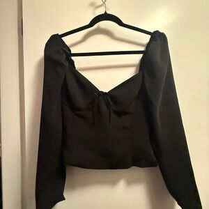 Wilfred Black Long Sleeve Novella Blouse